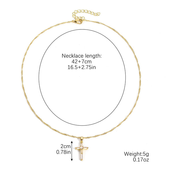 Necklace Pendant Mosaic Rose Cross Zinc Alloy Crystal Beaded Electroplating Simple Irregular