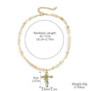 Necklace Pendant Mosaic Rose Cross Zinc Alloy Crystal Beaded Electroplating Simple Irregular