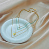 Necklace Pendant Multilayer Irregular Round Turquoise Stainless Steel Geometric Electroplated