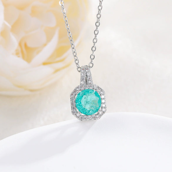 Necklace Pendant Perfume Bottle Square Copper Inlaid With Zircon Fashion Style