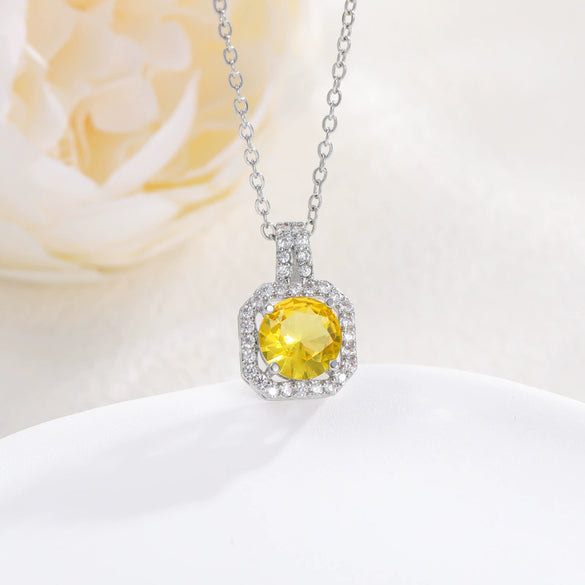 Necklace Pendant Perfume Bottle Square Copper Inlaid With Zircon Fashion Style