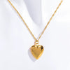 Necklace Pendant Photo Album Opening And Closing Love Copper Heart Shape Natural Style Electroplating Mixed Gemstone Inlay