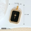 Necklace Pendant Retro Star Black Oil Drop Shield Copper Micropaved Geometric Letters Numbers Text Diy Accessories
