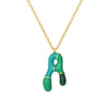 Necklace Pendant Stainless Steel Dripping Oil Colorful Enamel Letters Pattern Clavicle Chain