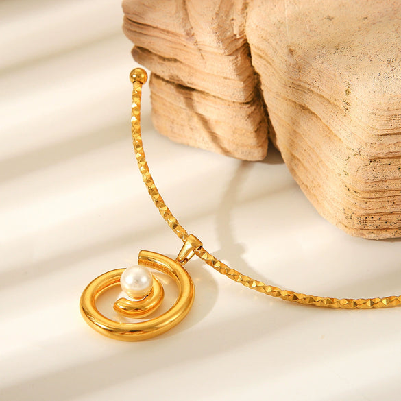 Necklace Pendant Stainless Steel Geometric Open Collar For Women