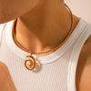 Necklace Pendant Stainless Steel Geometric Open Collar For Women