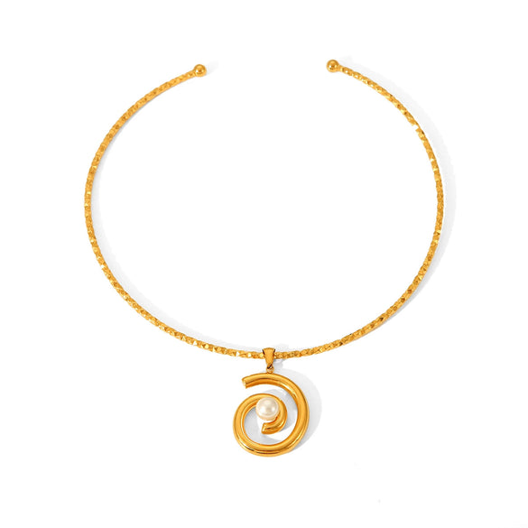 Necklace Pendant Stainless Steel Geometric Open Collar For Women
