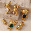 Necklace Pendant 316L Stainless Steel 18K Gold Plated Totem Pattern Jewelry