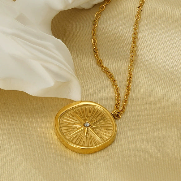 Necklace Pendant 316L Stainless Steel 316L Stainless Steel Geometric Electroplating Vacuum Plating 18K Gold Retro Fashion Women's