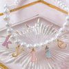 Necklace Pendant Stainless Steel Titanium Steel Pearl Chain Letter Pattern 18K Gold Plated Colorpreserving Dripping Oil