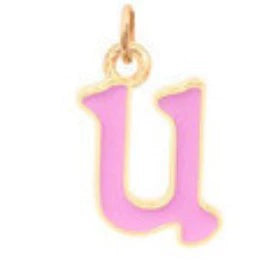 Necklace Pendant Stainless Steel Titanium Steel Pearl Chain Letter Pattern 18K Gold Plated Colorpreserving Dripping Oil