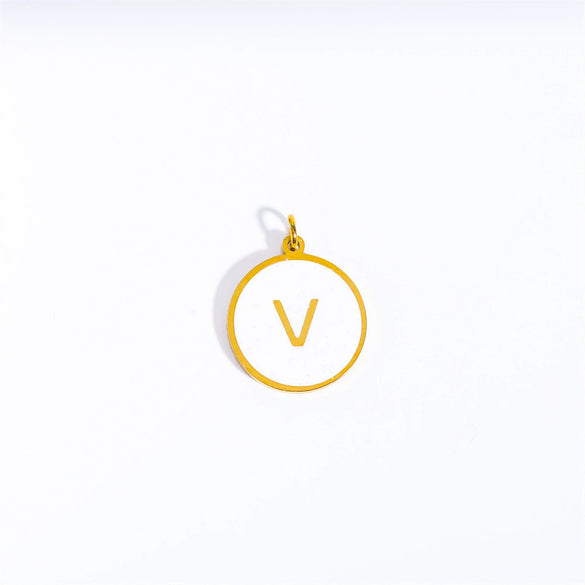 Necklace Pendant Titanium Steel Letter Pattern Gold Inlaid Accessories