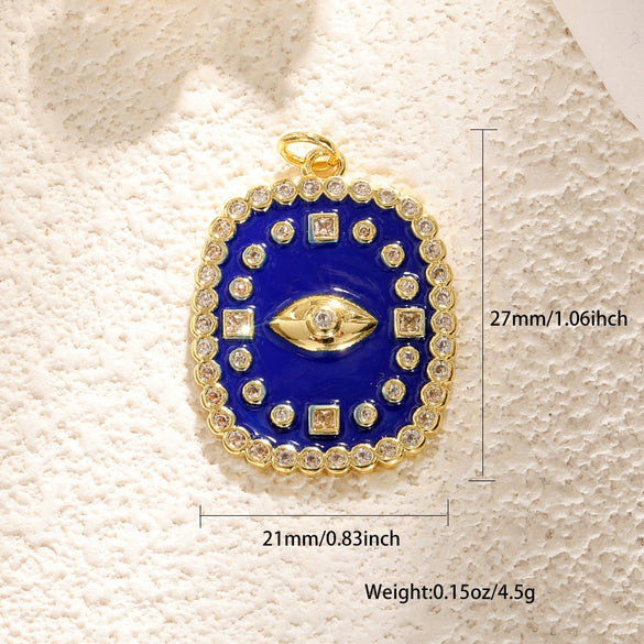 Necklace Pendant Turkish Evil Eye Copper Inlaid Zircon Oil Drop Jewelry