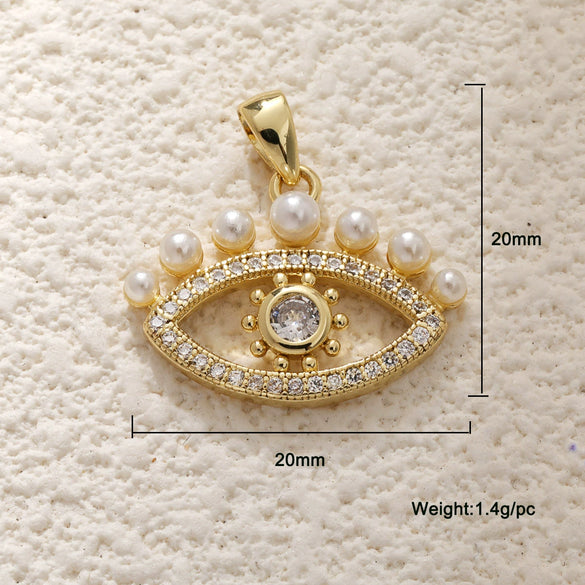 Necklace Pendant Turkish Evil Eye Copper Inlaid Zircon Oil Drop Jewelry