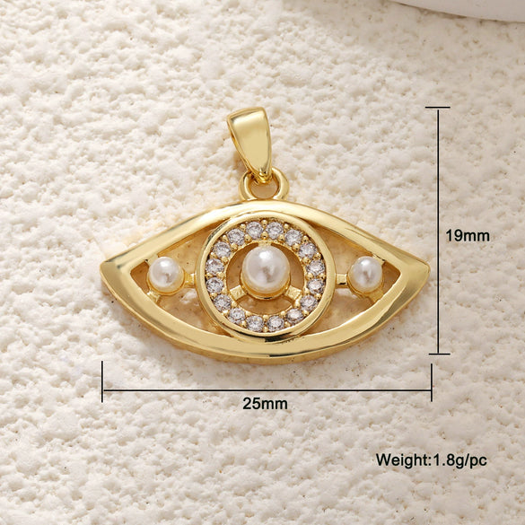 Necklace Pendant Turkish Evil Eye Copper Inlaid Zircon Oil Drop Jewelry