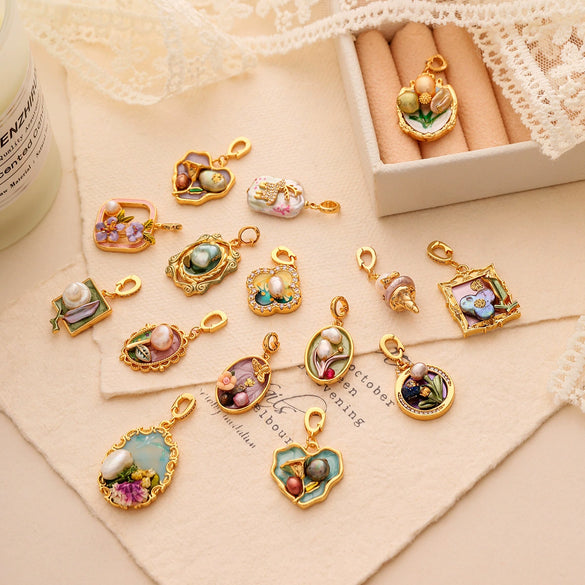 Necklace Pendant Universal Buckle Copper Electroplated Fashion Geometric Heart Flower Leaves Drop Shape Star Accessories