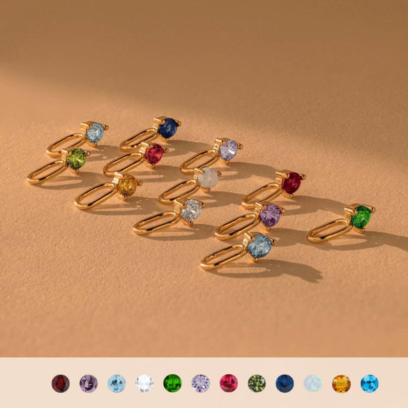 Necklace Pendant Women's Mixed Gemstone Inlay Titanium Steel Geometric Minimalist Accessories