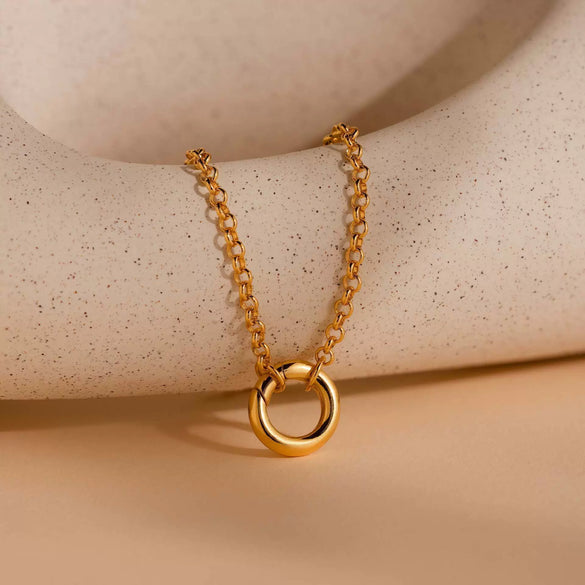 Necklace Pendant Women's Mixed Gemstone Inlay Titanium Steel Geometric Minimalist Accessories