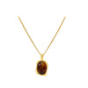 Necklace Pendant Women's Titanium Steel Alloy Geometric Electroplating Imitation Tiger Eye Clavicle Chain Light Luxury Niche Highend Sense Allmatch Internet Celebrity Accessories