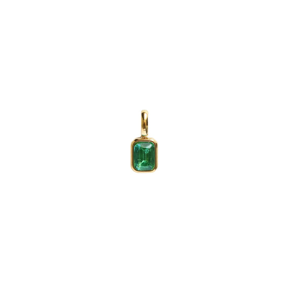 Necklace Pendant Women's Titanium Steel Mixed Gem Inlay Geometric Birthstone Cube Accessory
