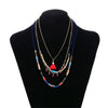 Necklace Plastic Resin Alloy Geometric Ball Chain Multilayer Bead Chain Tassel Pendant Bohemian Style