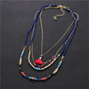 Necklace Plastic Resin Alloy Geometric Ball Chain Multilayer Bead Chain Tassel Pendant Bohemian Style