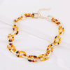 Necklace Plastic Resin Alloy Geometric Cuban Chain Punk Rainbow Acrylic