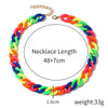 Necklace Plastic Resin Alloy Geometric Cuban Chain Punk Rainbow Acrylic