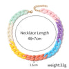 Necklace Plastic Resin Alloy Geometric Cuban Chain Punk Rainbow Acrylic
