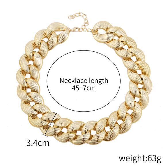 Necklace Plastic Resin Geometric Hiphop Retro Exaggerated Bamboo Chain Choker For Women