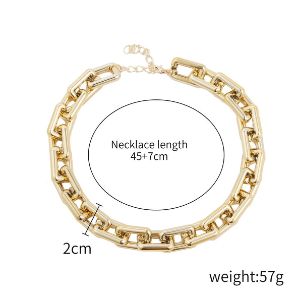 Necklace Plastic Resin Geometric Hiphop Retro Exaggerated Bamboo Chain Choker For Women