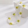 Necklace Plastic Resin Handmade Geometric Hiphop Style Irregular Pearl Yellow Smiley Face Splicing For Men