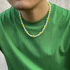 Necklace Plastic Resin Handmade Geometric Hiphop Style Irregular Pearl Yellow Smiley Face Splicing For Men