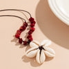 Necklace Plastic Resin Shell Geometric Electroplating Jade Thread