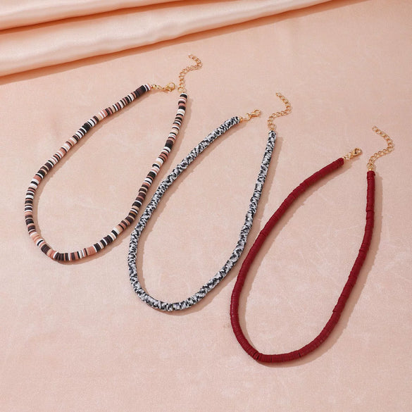 Necklace Polymer Clay Geometric Bohemian Style Electroplating Round
