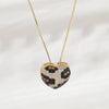 Necklace Python Zircon Snake Pattern Heart Shape Copper Electroplated For Women
