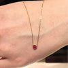 Necklace Red Corundum S925 Sterling Silver Geometric Cake Shaped Diamond