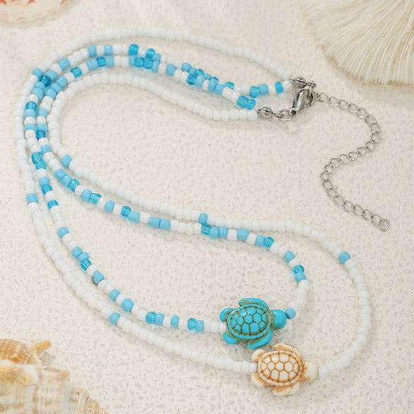 Necklace Resin Stainless Steel Polymer Clay Geometric Handmade Starfish Shell Conch Turtle For Women And Men