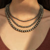 Necklace Retro Antique Silver Ccb Copper Alloy Geometric Beaded Electroplating Women's