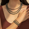 Necklace Retro Antique Silver Ccb Copper Alloy Geometric Beaded Electroplating Women's