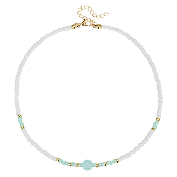 Necklace Rice Bead Bohemian Style Velvet Rope Geometric Handmade