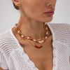Necklace Rice Beads Handmade Geometric Starfish Pattern Women's