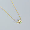Necklace S925 Silver Cross Chain Geometric Long Eyelashes Devil's Eye Electroplated