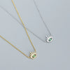 Necklace S925 Silver Cross Chain Geometric Long Eyelashes Devil's Eye Electroplated