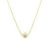 Necklace S925 Silver Cross Chain Geometric Long Eyelashes Devil's Eye Electroplated