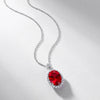 Necklace S925 Silver Geometric Cultivated Color Gem Pendant For Women