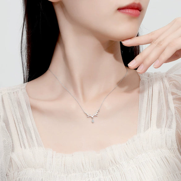 Necklace S925 Silver Geometric Design Cross Chain For Women