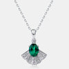 Necklace S925 Silver Geometric Diamond Cultivation Emerald Retro Clavicle Chain Women's