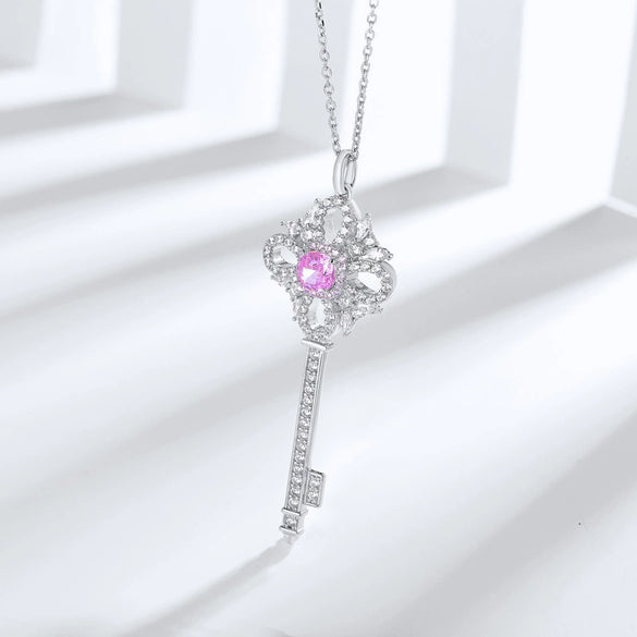 Necklace S925 Silver Geometric High Carbon Diamond Set With Precious Stones Pendant
