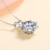 Necklace S925 Silver Heartshaped Sixclaw Sixpointed Star Mosan Diamond Electroplating Wave Pattern Jewelry